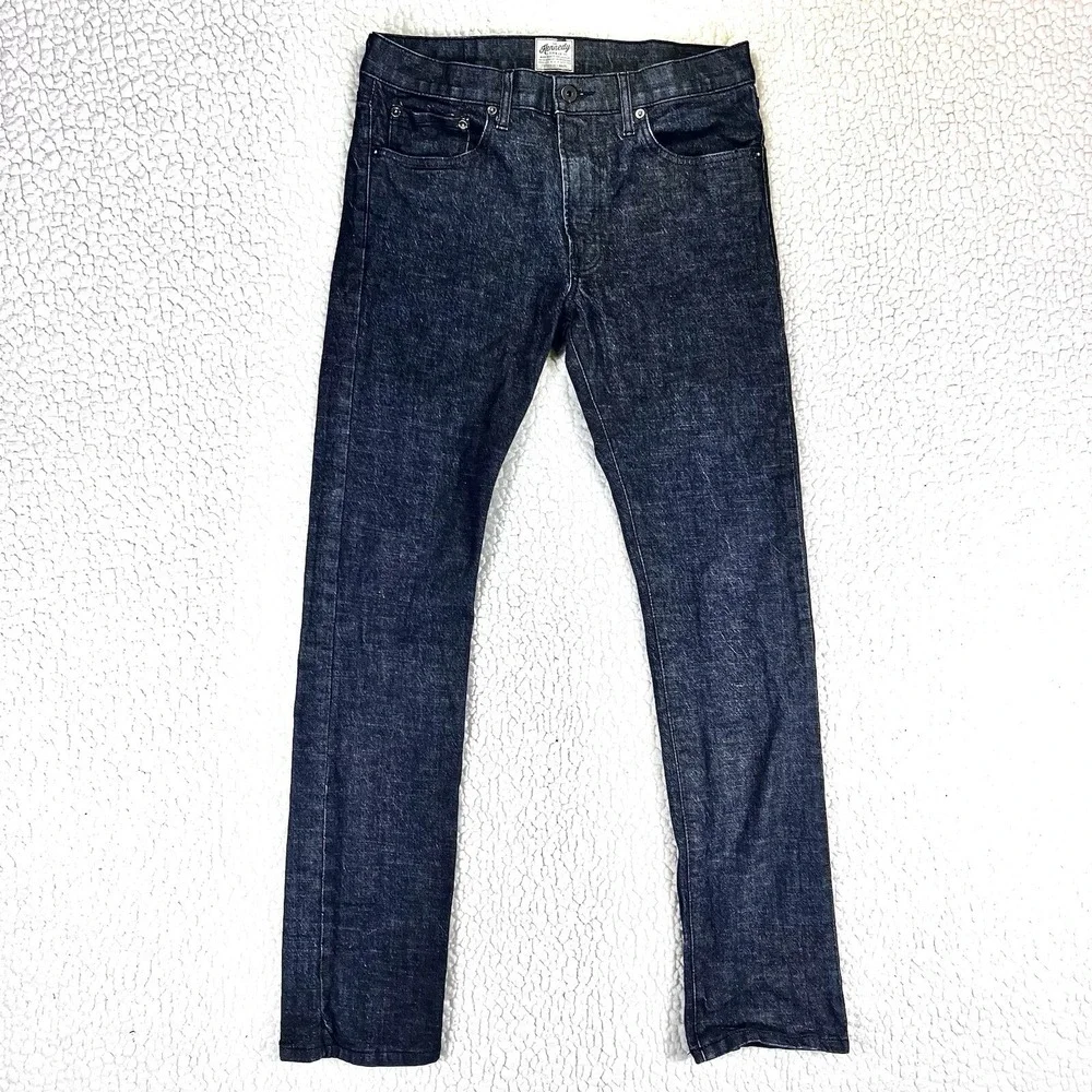 The‎ Kennedy Jeans Men's Size 32 (Actual 32x31.5) Black Blue Slim Straight Leg